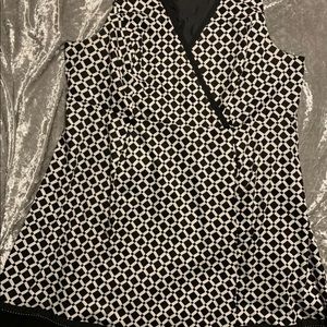Lane Bryant - 24W Geometric, women’s sleeveless, black & white knee length dress